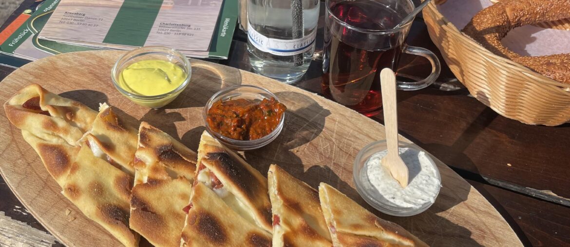Sucuk Pide and Turkish Tea