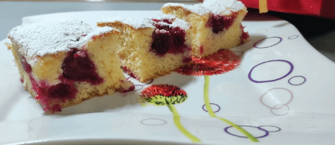 Cake with Cherries, Simple Soft and Delicious