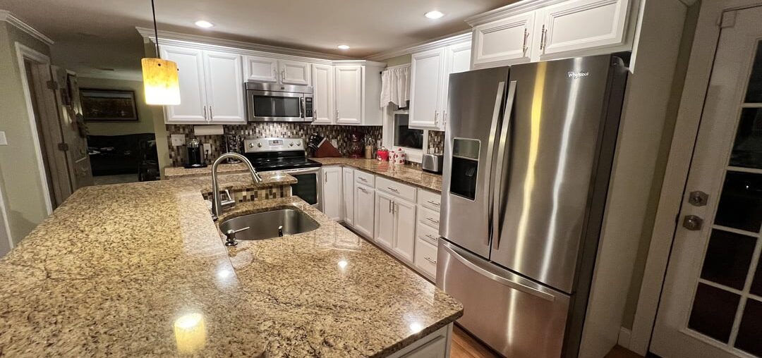 Before and after cabinet painting