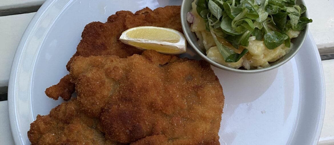 I ate a real authentic Wiener Schnitzel. Vienna, Austria.
