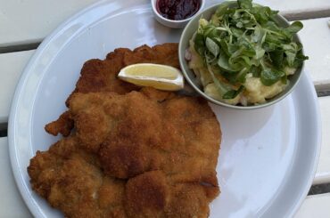 I ate a real authentic Wiener Schnitzel. Vienna, Austria.