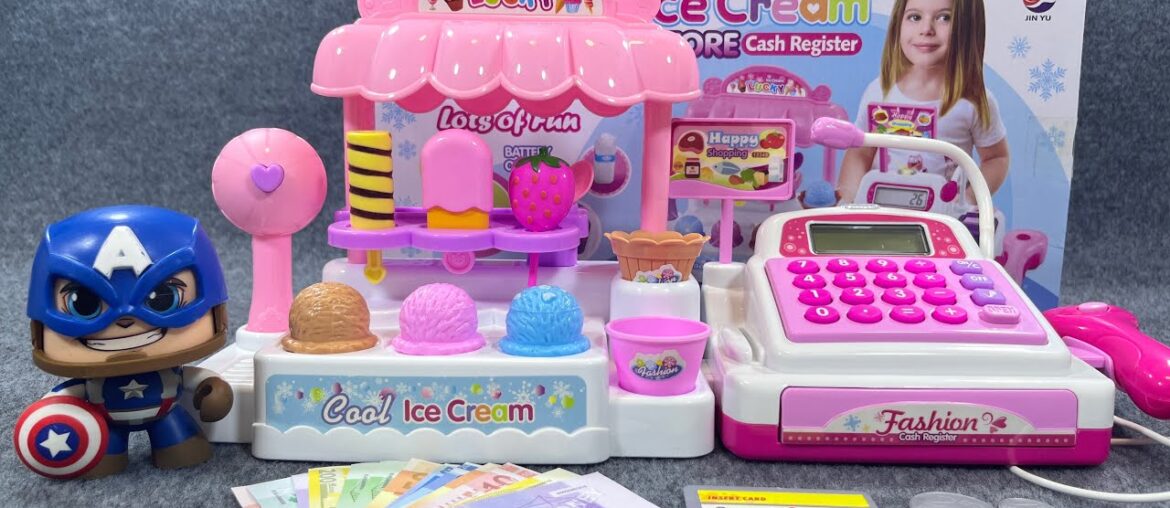 8 Minutes Satisfying with Unboxing Cute Pink Ice Cream Store Cash Register ASMR | Review Toys