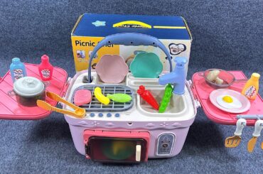 6 Minutes Satisfying with Unboxing Cute PinkHome Kitchen Playset, Picnic CHef, Home Oven| ASMR