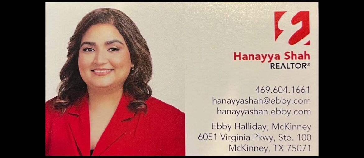 Hanayya Shah of Ebby Halliday is our honorable hostess at 14616 Overland Park Ln in Frisco, TX