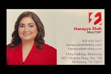 Hanayya Shah of Ebby Halliday is our honorable hostess at 14616 Overland Park Ln in Frisco, TX