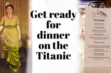 getting ready for a Titanic dinner. 1912 dress, hair and makeup