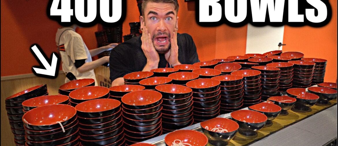 ATTEMPTING TO EAT 400 BOWLS OF NOODLES TO BEAT THIS NOODLE EATING CHALLENGE IN JAPAN