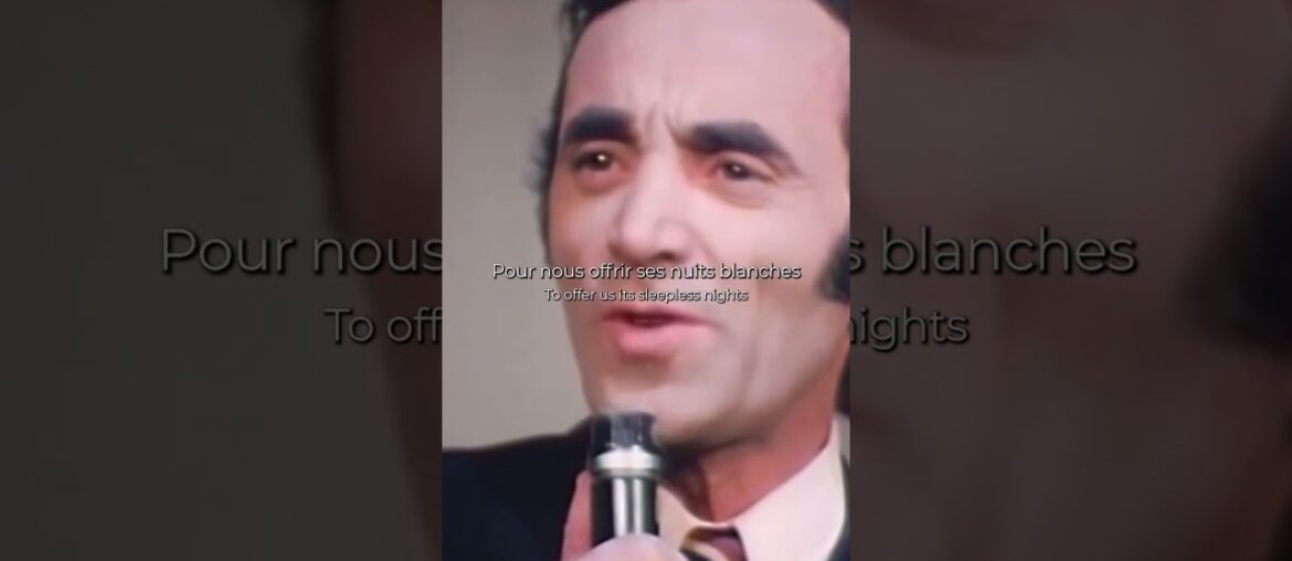 The Wine Of Youth by Aznavour in 1968 on French Television
