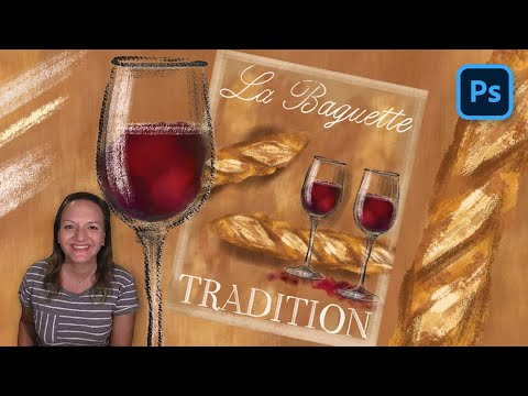 Illustrating a French Bistro Inspired Poster with Baguette & Wine: Multicolor Photoshop Tutorial Illustrating a French Bistro Inspired Poster with Baguette & Wine: Multicolor Photoshop Tutorial