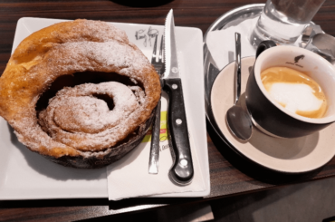 Enormous, fluffy, delicious Zimtschnecke in Baden, Austria