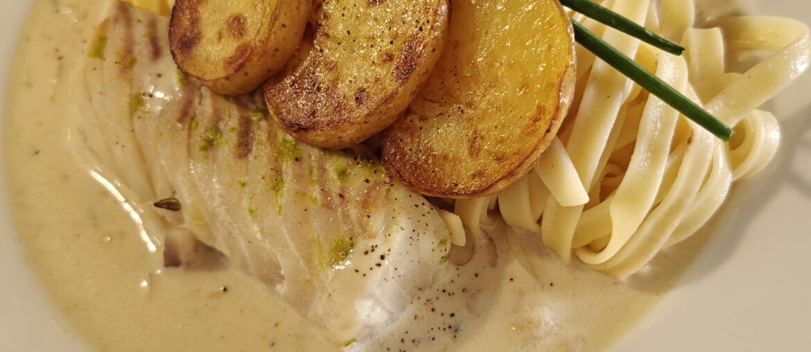 Cabillaud sauce vin blanc