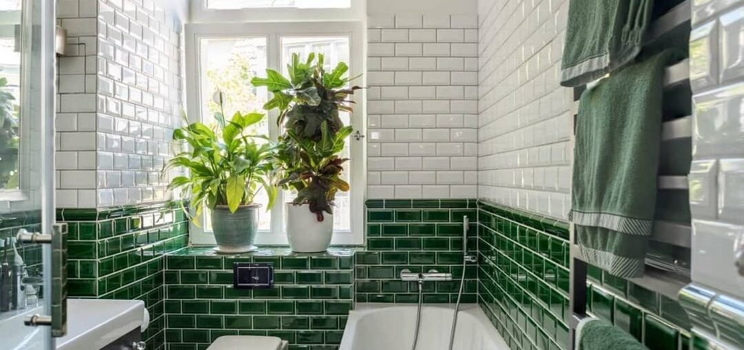 White and green tiled bathroom in Berlin, Germany [1080x1350]