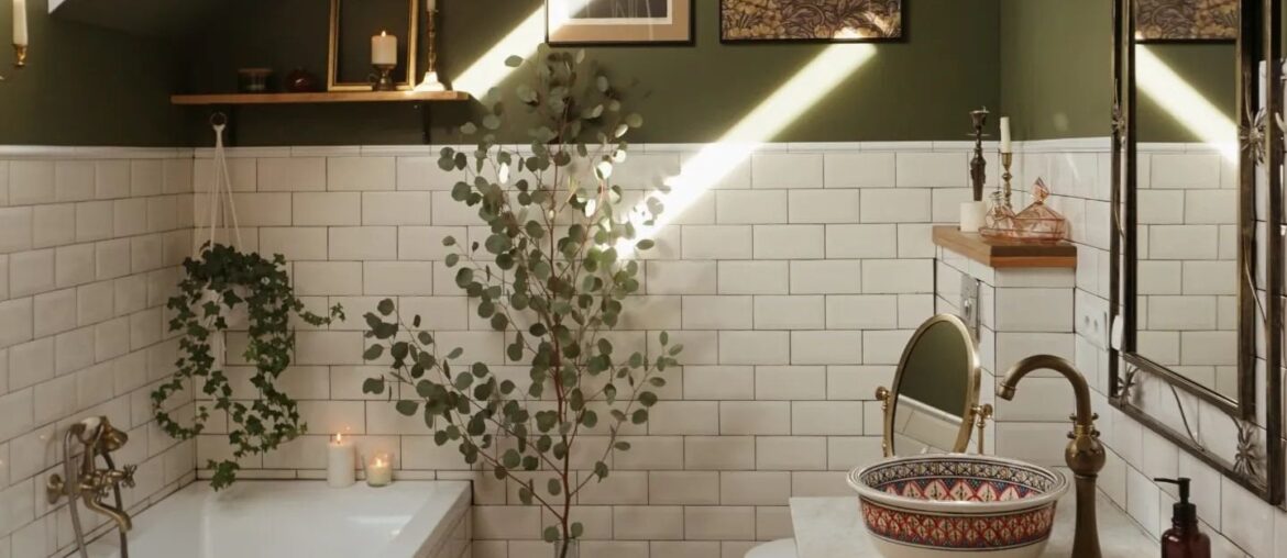 Half-tiled attic bathroom, Poland [1440x1801]