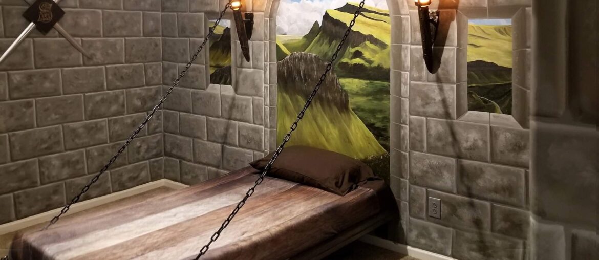 Gave my grandson's room the medieval castle treatment [2048x1883][OC]