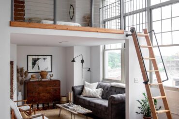 Mezzanine bedroom in a renovated 600 Sq. Ft Studio, Hartford, Connecticut [2920x3650]