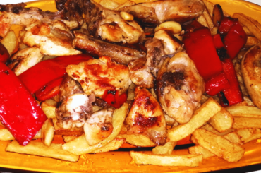 Garlic Chicken and Chips For Lunch