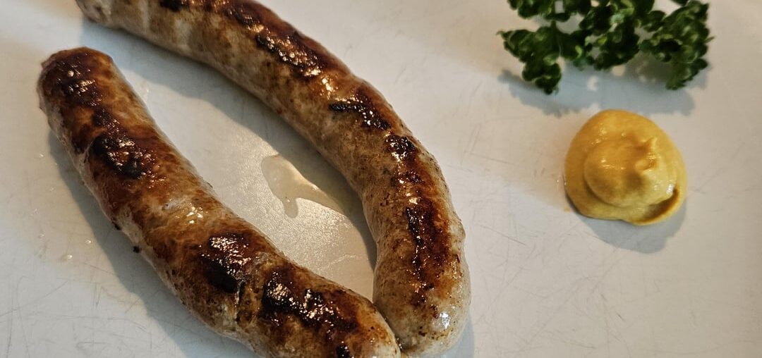 1 kg of homemade Franconian sausages made from scratch. Test sausages tasted amazing!
