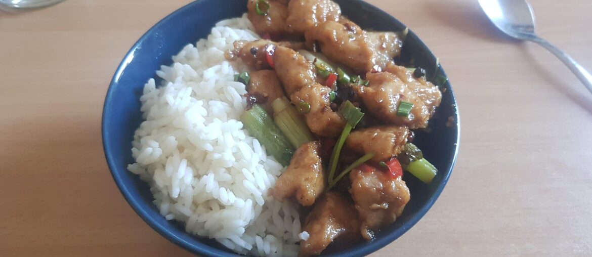 i made some szechuan chicken today. chicken looks a bit pale, but it was really delicious :P