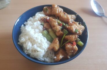 i made some szechuan chicken today. chicken looks a bit pale, but it was really delicious :P