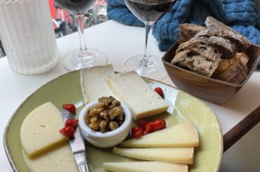 Spanish, Swedish, and Italian Cheese and fresh baked bread in Copenhagen