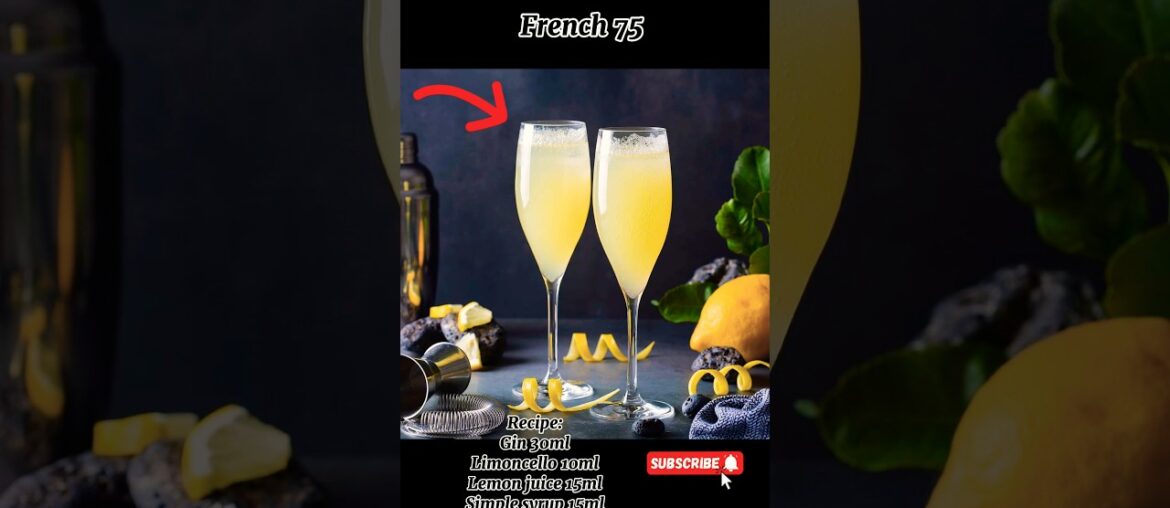 French 75: The Elegant History Behind the Iconic Champagne Cocktail”#shorts #bartender #cocktail