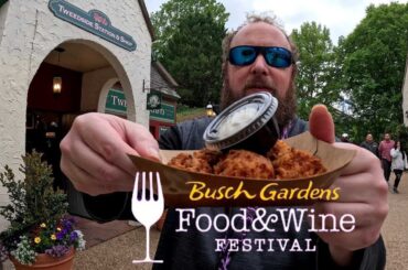 Food and Wine Festival Busch Gardens Williamsburg 2024 w/ menu and prices.