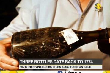 Three bottles of 1774 wine to be auctioned in France