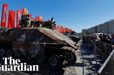 Russia parades western-made tanks captured from Ukrainian army
