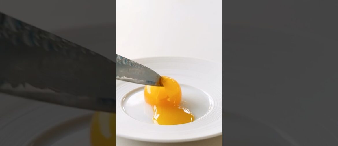 Passionfruit egg yolks?! Runny sphere recipe | Fine dining pastry #shorts