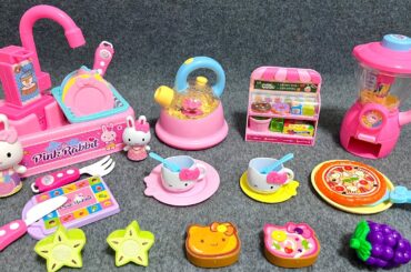 16 Minutes Satisfying with Unboxing Cute Pink Rabbit Kitchen Playset Collection, Real Working Water!