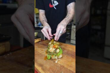 Spicy creole butter poached shrimp sando #shorts #sandwich