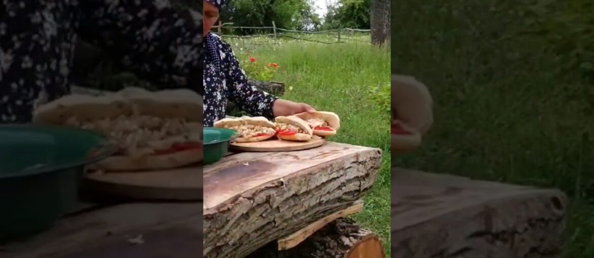 Making French Baguette and Pulled Chicken Sandwic#nature #villagelife #shortviralvideo #life #shorts