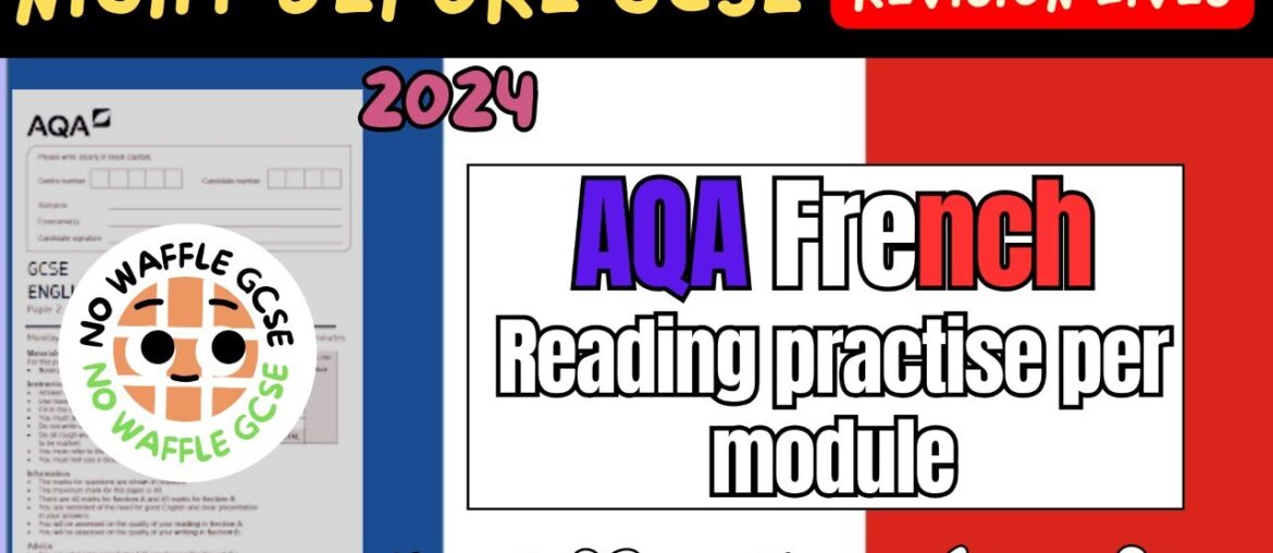 Night Before GCSE French Paper 1 - MON 13 MAY  - 7-8PM