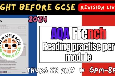 Night Before GCSE French Paper 1 - MON 13 MAY  - 7-8PM