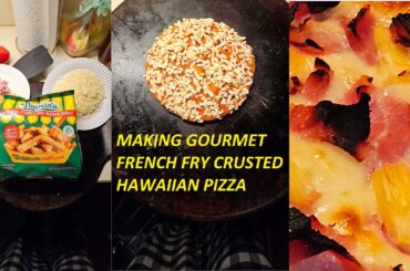 Budget Hawaiian Pizza with French Fry Crust