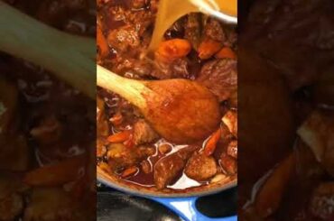 Boeuf Bourguignon," a classic French dish