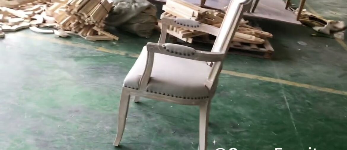 French Square Back Wooden Dining Chair with Arms from Osaar Furniture