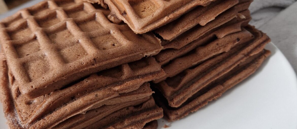 Gaufres goût chocolat en poudre