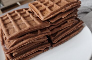 Gaufres goût chocolat en poudre