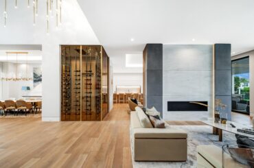 Living Room with Fire Place and Wood Floor in Boca Raton, FL Home [5000×3332]