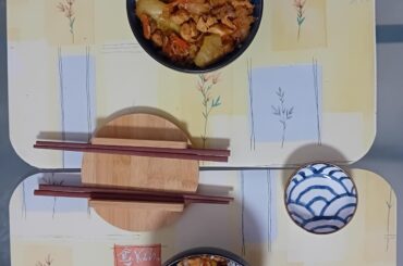 J'ai fais un Kei-chan (plat Japon traditionnel de la préfecture de Gifu. Poulet mariné au chou blanc en gros.)