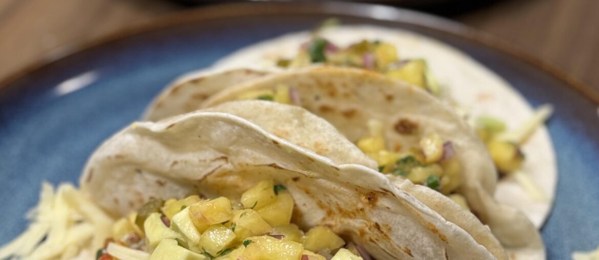 Vegetarian Tacos with pineapple salsa