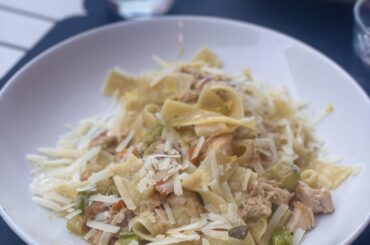 Pasta with Rabbit Ragù and Asparagus