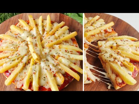 Cheese Burst French Fries Pizza without Oven #Shorts Cheese Burst French Fries Pizza without Oven #Shorts