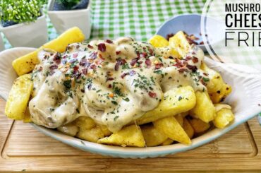 Mushroom & Cheese Fries | Restaurant Style Cheesy Chips / French Fries | Delicious Recipes