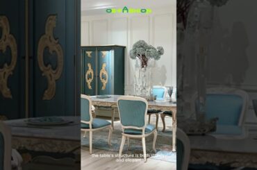 OE-FASHION Bespoke luxury French palace style marble long dining table