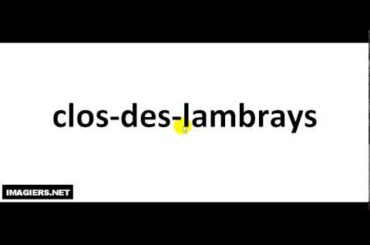 How To Pronounce French Wine #  clos des lambrays