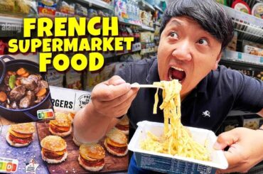 24 Hours Eating ONLY French Supermarket FROZEN MEALS in Paris | 100 Foods to Eat Before You Die!