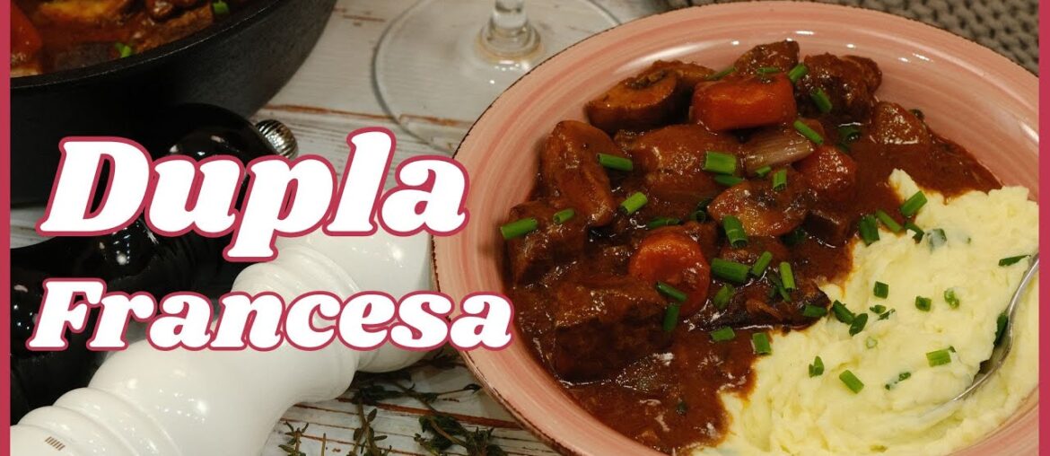 French dish - beef bourguignon and mousseline potato