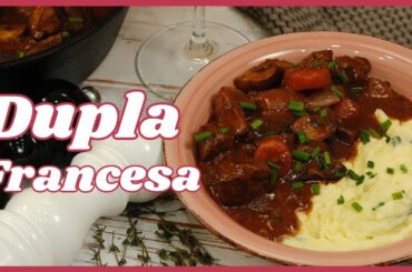 French dish - beef bourguignon and mousseline potato